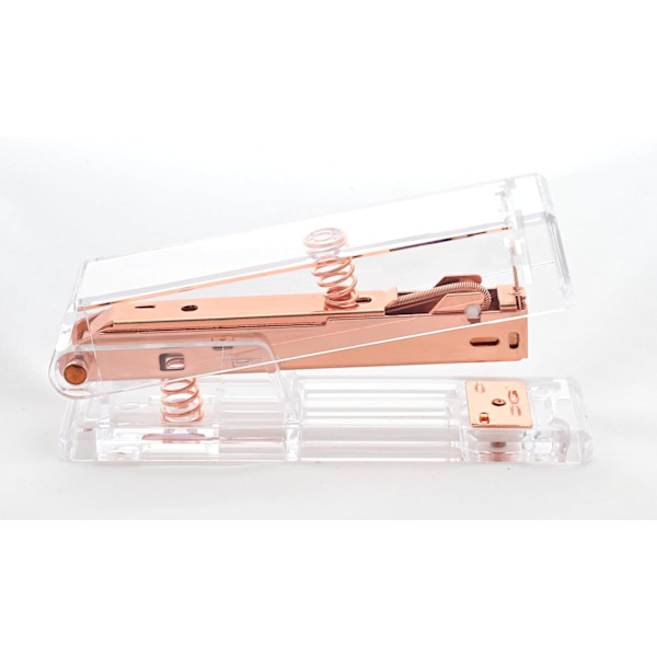 Halv Strip Akryl Heftemaskin - Roségull/Sølv/Gull, Kapasitet: 25 Ark, Hefte Størrelse: 24/6, 26/6 Rose Gold