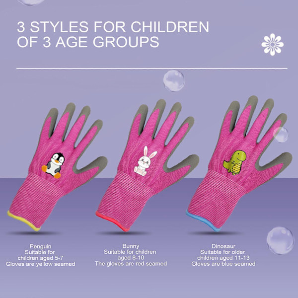 Barnehansker Slitesterke Sikkerhets Hageverktøy Pustende Lettvekts Hagehansker Pink Rabbit For Middle Child