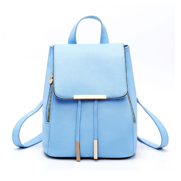 Ryggsekk Dame Liten PU Lær Ryggsekk Vesker Mini Mote Ryggsekk Damer Ryggsekk Håndvesker Stilig Tyverisikker Vanntett Casual Dagstursekk for Skole blue