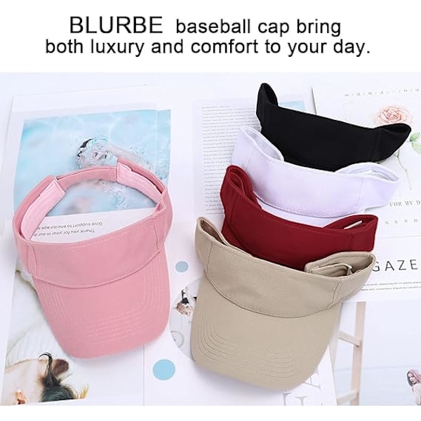 Solskærm Kasket - Kvinder Hestehale Baseball Kasket, Sport Udendørs Almindelig Visor Kasket, Justerbar Twill Golf Tennis Visor Hatte til Mænd Black