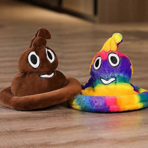 Nyhet Brun Emoticon Bæsj Hatt 1 stk per bestilling 25*30cm