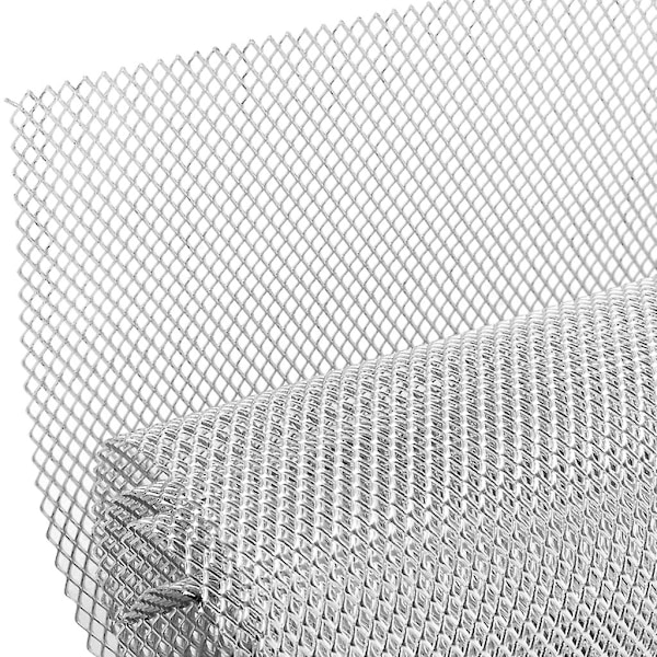 Bilgrill Mesh Aluminium Bil Race Grill Nät Ventil Tuning Hållbar Honeycombs Mesh Grill Enkel Installation för Bil Silver rhombus 8 16MM