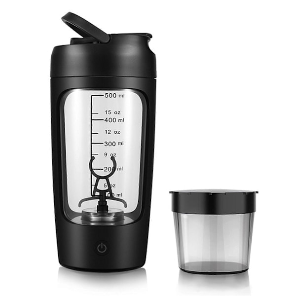 Fuldt Automatisk Blandekop Bærbar Protein Pulver Rysteflaske Elektrisk Protein Shaker Flaske Black with Powder Box