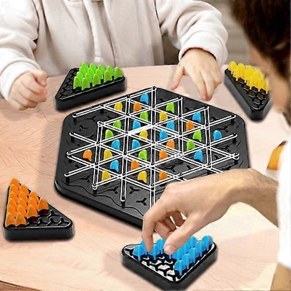 Strikk Triangle Brettspill Geometri Læring Fokus Logikk Trening Pedagogisk Sjakk Pegboard Strategispill Leker Småbarn Gutter Jenter Gave