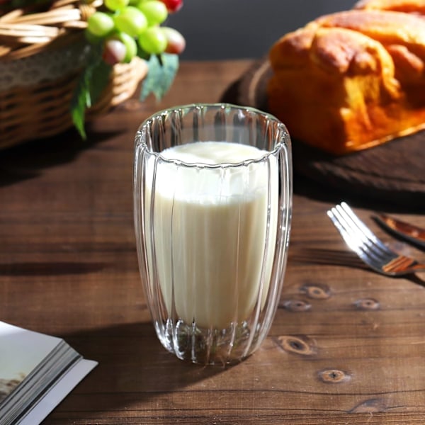Dubbelväggiga glasmuggar kaffekoppar, 450ml espressomuggar cappuccino latte glas tekoppar värmebeständiga glas koppar för kaffe
