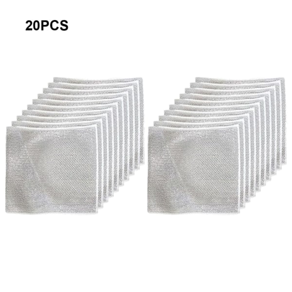 20x Grå Multifunktionella Metalltrådsdiskdukar Premium Nylon