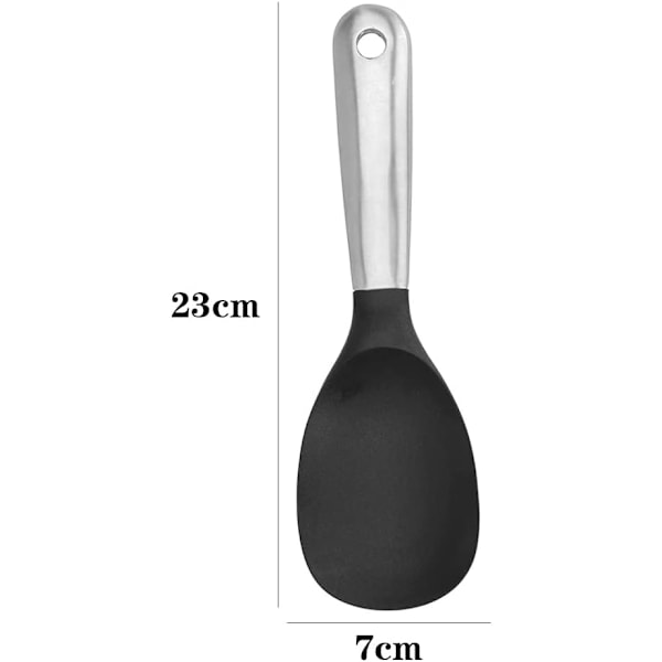 Stål Silikon Ris Ske Spiseske i Rustfrit Stål Non-Stick Varmebestandig Ske Køkkenredskab til Hjem Restaurant Ris