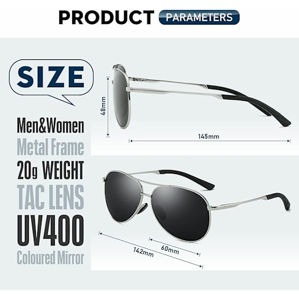 Polariserede Aviator Solbriller til Kvinder, Anti-Glare