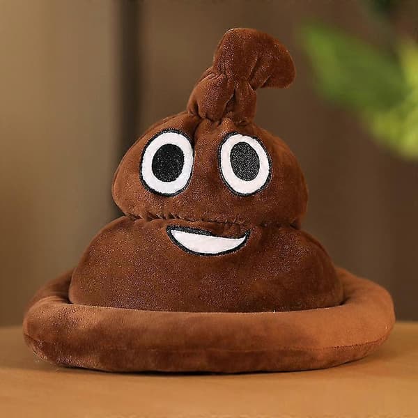Nyhet Brun Emoji Bajs Hatt 1 st per order 25*30cm