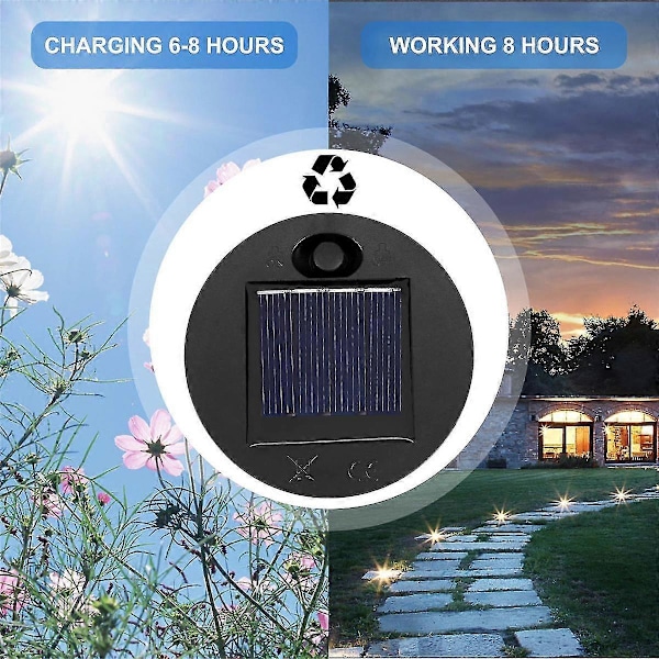 5-pack Ersättningsdelar för Solcellslampa (Övre Storlek 2,76 Tum, Nedre Storlek 2,36 Tum), 7 Varmt Vita LED Vattentäta