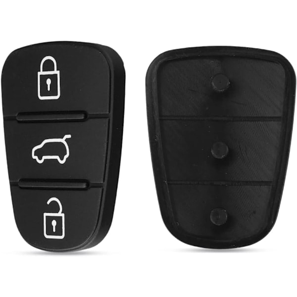 3-knapps nyckelskal nyckelring platta gummibyte för Hyundai IX35 I30 Accent Kia K2 K5 Rio, bilnyckelskal bilreservdelar 2PC