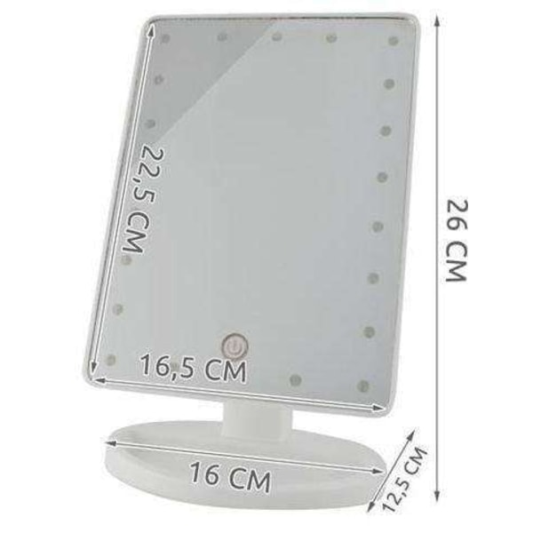 Sminkspegel med LED-lampor - Justerbar - Vit