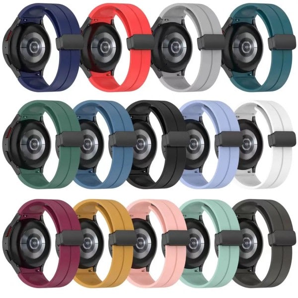 Silikonerem uden mellemrum til Samsung Galaxy Watch 5/4 40mm 44mm 5 Pro 45mm Originalt magnetisk armbånd til Watch 4 Classic rem cyan