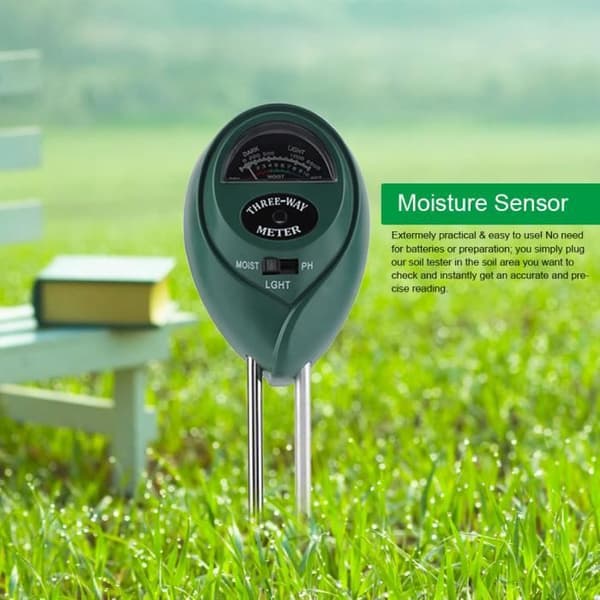3-i-1 pH-tester, jordfugtighedstester og sollystester til haveplanter og blomster