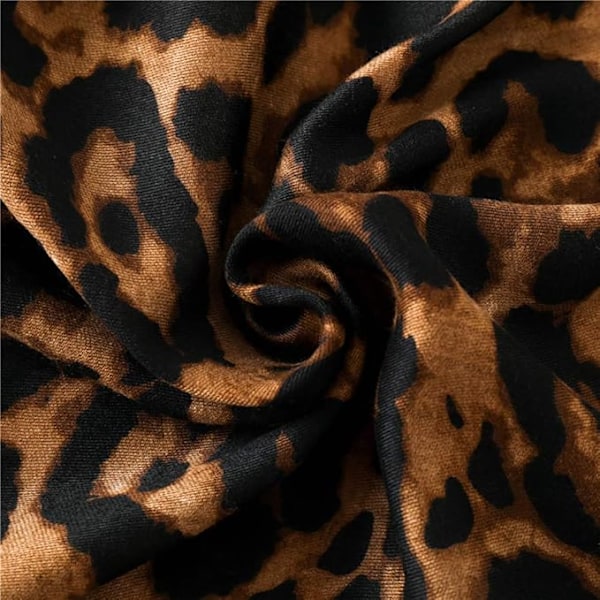 Lång Mjuk Halsduk för Kvinnor - Mode Halsdukar Dam Leopard Sjal Kvällsfest Tillbehör Tofs Brun