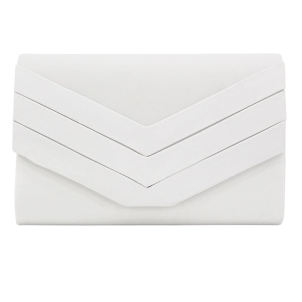 Snygg Clutch i Konstläder i Kuvertmodell för Bröllop, Kväll, Fest, Handväska White
