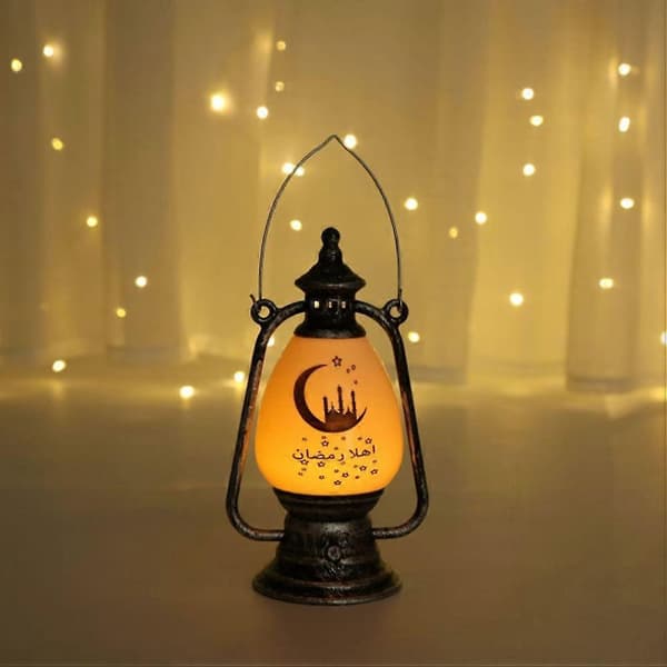 Ramadanlampe Eid Elektronisk Lysestake Vindlampe for Hjemmefestdekorasjon