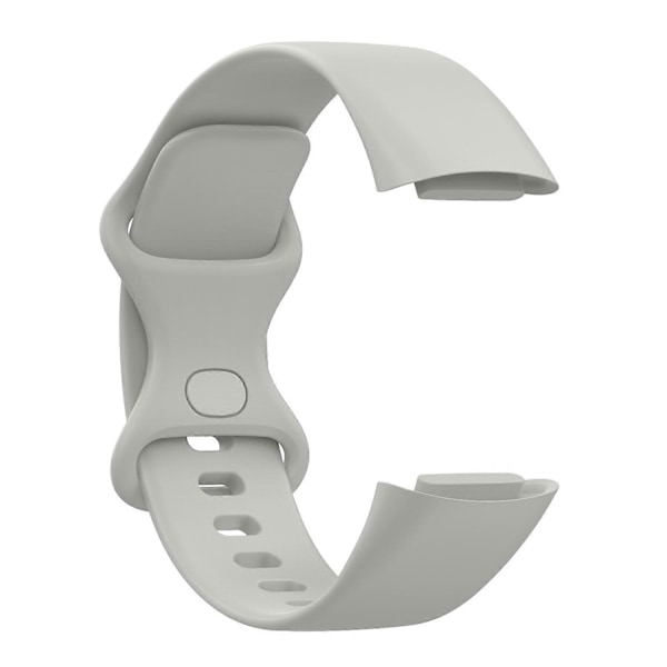 Til Fitbit Charge 5 Silikone Urrem, Størrelse:L L Grey