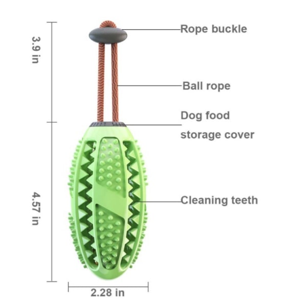 Tannbørstepinne Ball Hundefôrdispenser Valpedentalpleie Børster Og Tyggeleker Giftfri Naturlig Gummi