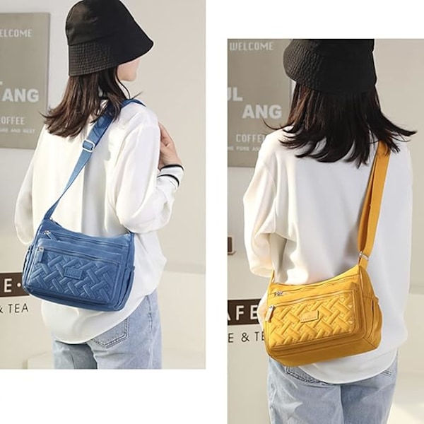 Dam Casual Multi-Pocket Crossbody Väska Barn Axelväska Justerbar Handväska Stor Kapacitet Telefonväska för Shopping