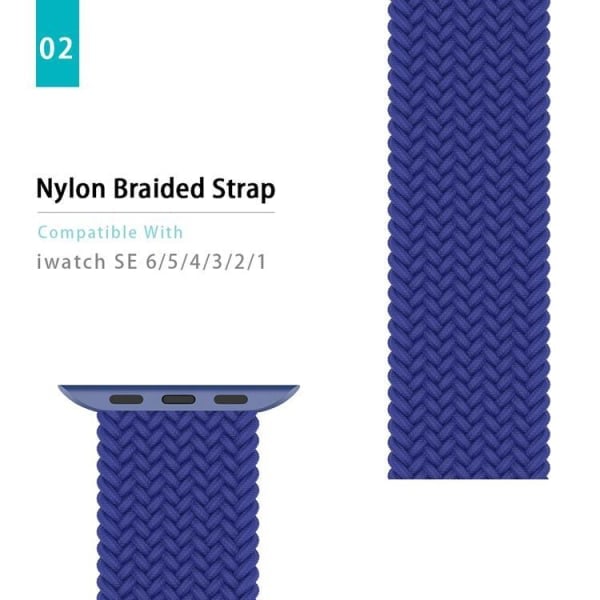 Apple Watch Kompatibelt ARMBÅND Elastisk BLÅ 42/44/45 mm Blå L