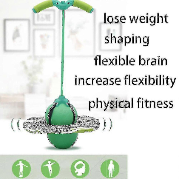 Pogo-hyppy pallo tasapainolauta kahvalla, räjähdyssuojattu, harjoitushyppy pallo Green