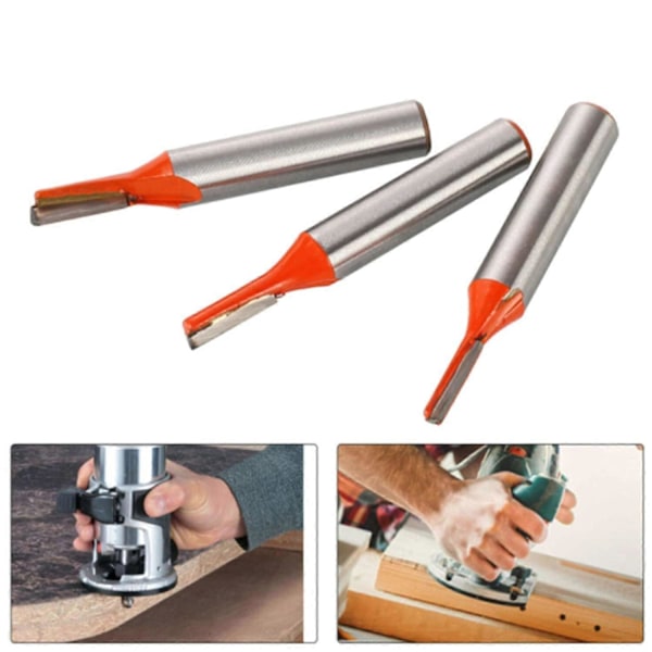 3 stk. 8 mm Skaft Rett Fresetappsett, Sporfresere Trebearbeiding Fresetapp 3 mm, 4 mm, 5 mm For Trebearbeiding Boring Og Utskjæring (3)