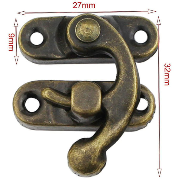 20st antika bronsfärgade spärrhakar med svängarm