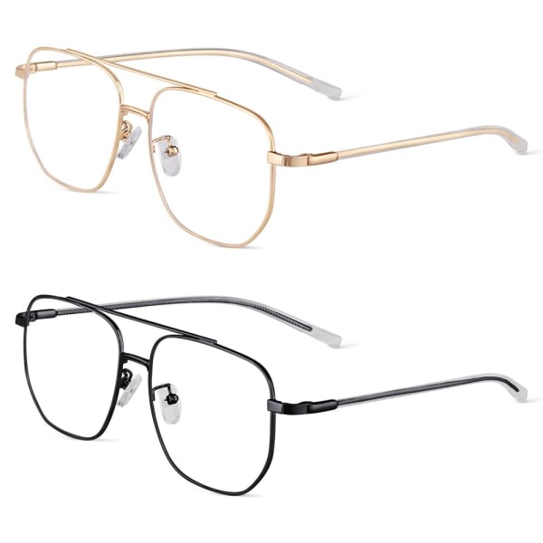 Blåljusblockerande glasögon 2 st Antiblåttljusspelglasögon Modeglasögon Blåljusblockerande glasögon Blå filterglasögon för kvinnor män