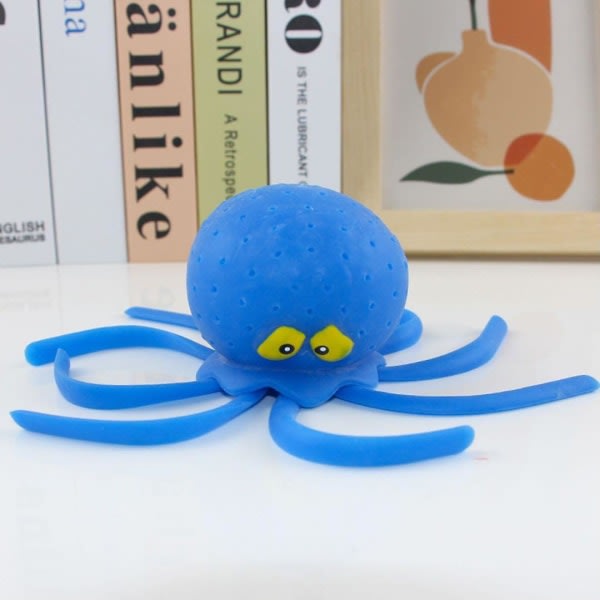 Octopus water polo pinch children's bath toy swimming pool water toy decompression Db blue