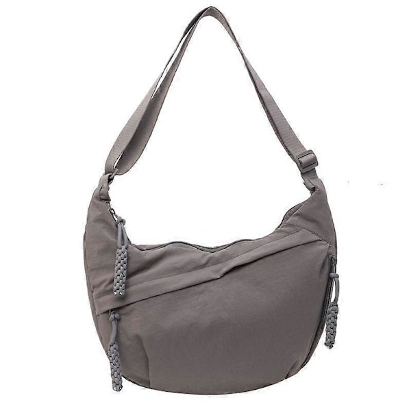 Limorence Dame Mode Ensfarvet Nylon Crossbody Taske, Arisefrom Nylon Taske Grey