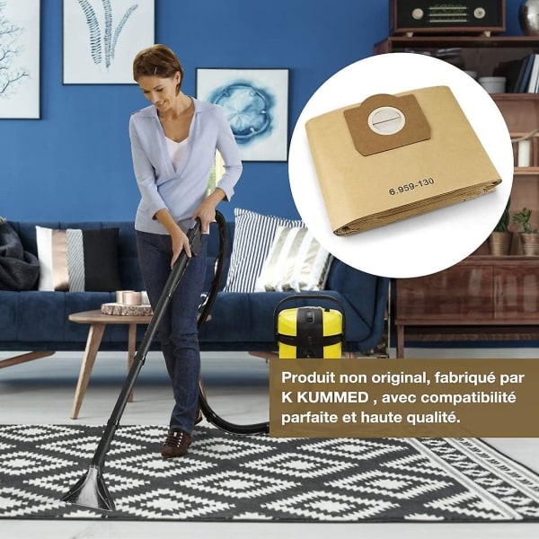 10 kpl pölynimuripusseja Karcher 6.959-130.0 suodatinpusseille A 2201/2204/2504