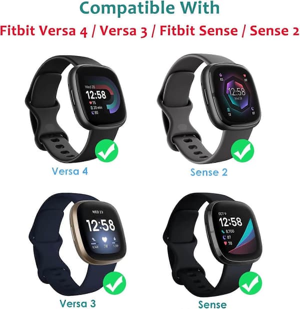 2-pak Oplader kompatibel med Fitbit Sense/Fitbit Sense 2, Fitbit Versa 3 / Fitbit Versa 4, Udskiftningsopladerkabel kompatibel med Fitbit