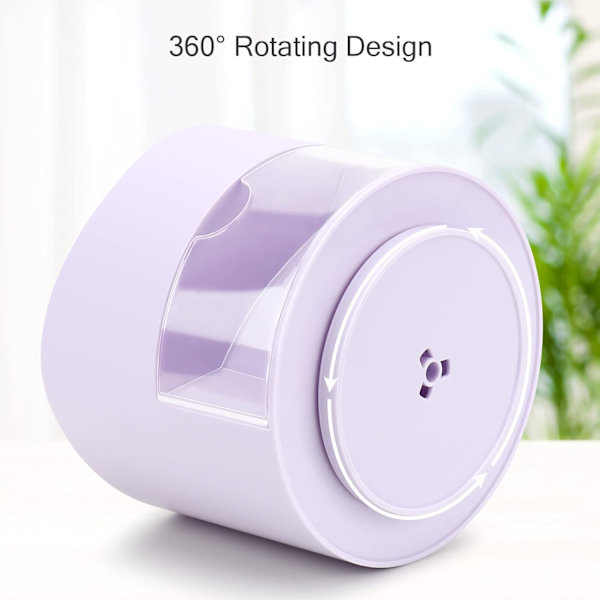 Roterende Pen- og Blyantsholder, 4 Rum Pen Pot - Skrivebordsstationær Opbevaring Makeupbørsteholder til Hjem og Kontor, Pen Organiser Desk Tidy Purple