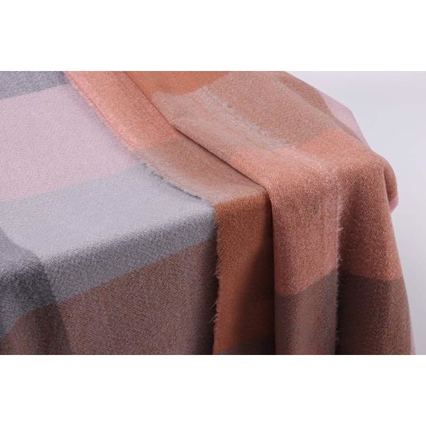 1 stk. Blød Kvinde Cashmere Uld Sjal Stor Pashmina Shawl og Wrap Varmt Stole Tæppe Grey&pink