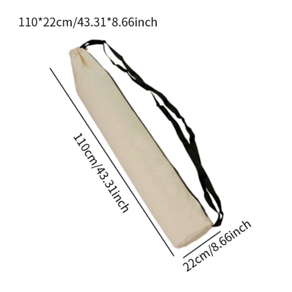 Camping Opbevaringstaske med Lynlås Bæretaske til Strandstol Teltstang Tripod 15cmx75cm Beige 22cmx110cm