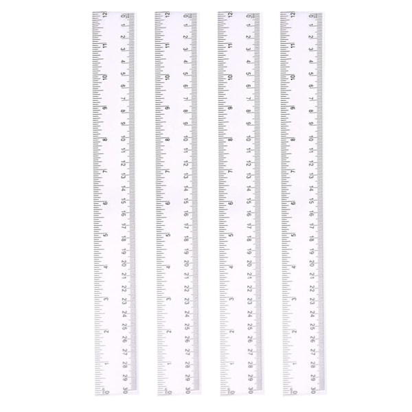 30 cm linjal multipack transparent linjal plastlinjaler 30 cm okrossbar linjal okrossbar metrisk linjal genomskinlig rak linjal mätlinjal verktyg 4pack 30cm