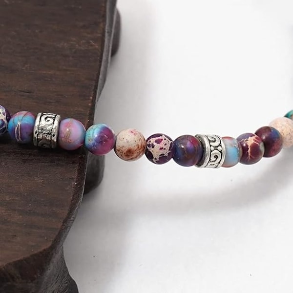 Pärl armband Justerbart Handgjort Snöre Armband Bohemiskt Färgglatt Sten Sträng Armband för Kvinnor