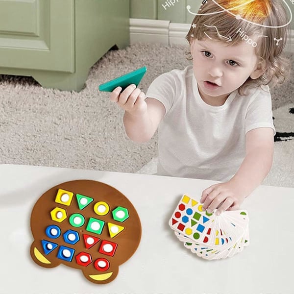 Uusi muotojen sovituspeli värillinen aisti- ja oppimislelu, lasten palapelit geometriset muodot nopea sovituslauta, väri- ja muotojen palapelit oppiminen White