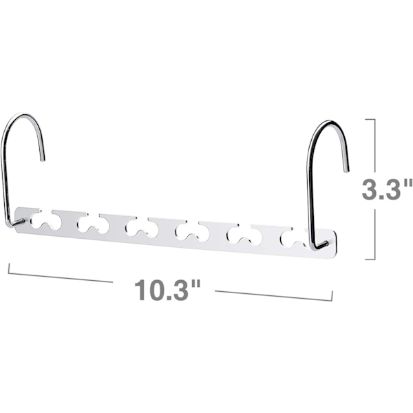 10 stk Magiske Bøjler Skabspladsbesparende Garderobe Tøj Magiske Bøjler Oragnizer Tunge Krom Bøjler, Opdateret Krogdesign 26 cm Lang