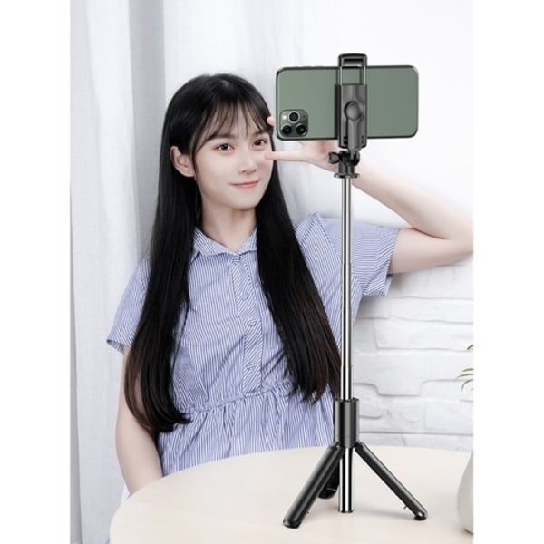 Selfie-keppi - iPhone/Android - Bluetooth Musta