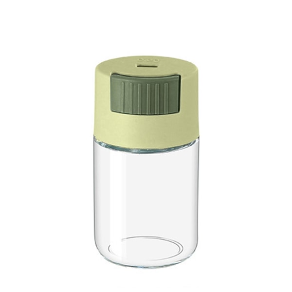 Saltströare i glas med fukttålig tätning, enkel påfyllning, transparent design, livsmedelsgodkänd kryddförvaring Green