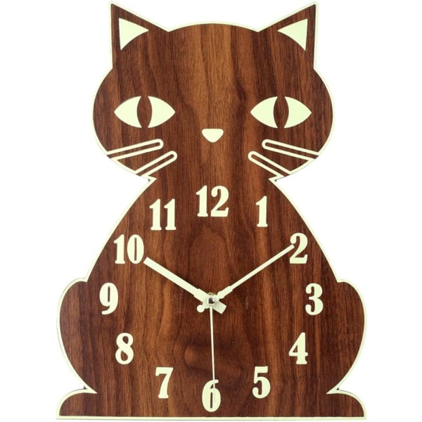 Lysande, icke tickande Tyst väggklocka Animal Design Clock