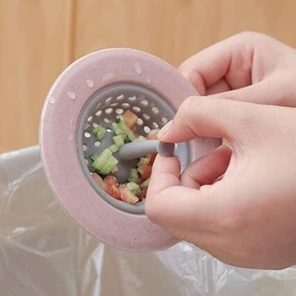 Sæt med 4 silikone hårfiltre til bruser og vask, til køkken
