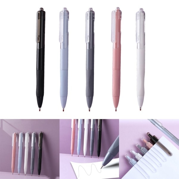 10-pak indtrækkelig neutral pen 0,5 mm sort blæk gel pen hurtigtørrende signaturpen kontor skoleartikler White