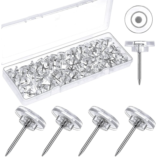 Standard Plastic Clear Thumbnails, Tacks For Cork Board, Wall Mount, Bulletin Boardclesr200pcs