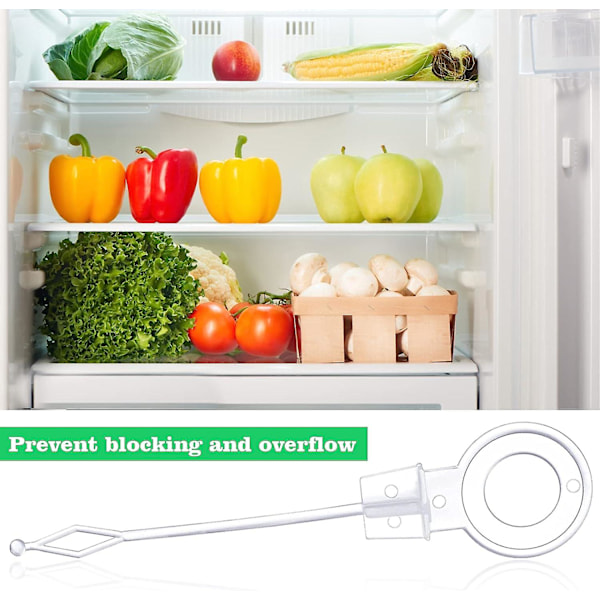 2-pack Universal Kylskåpsfrys Avloppshålskolv, Kylskåpskolv, Plastkolv för Rengöring av Avloppshål, Kylskåpstillbehör, Avlopp