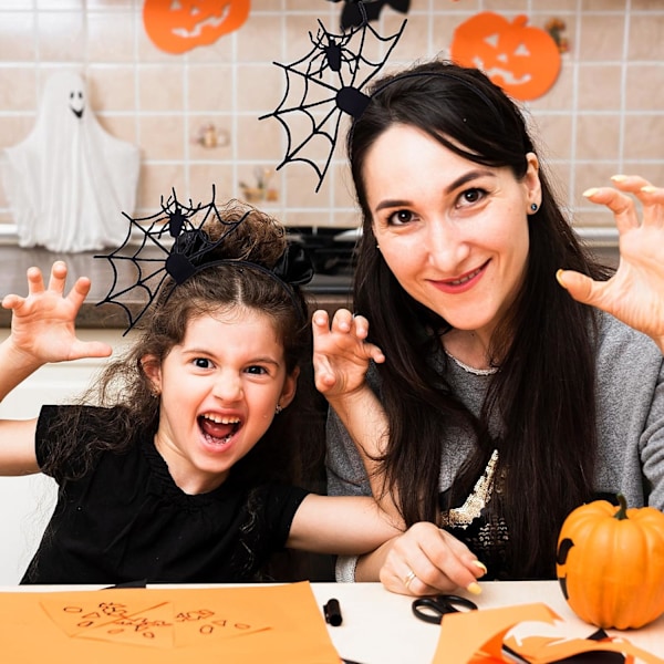 Halloween Edderkoppe-Hårbånd, Halloween Pandebånd Edderkoppe-Net Fasciantor Sort Edderkop Hovedbeklædning