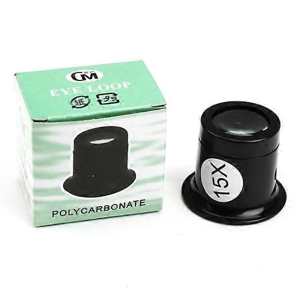 Monokulær lup Forstørrelsesglas 15X Lup Reparation Sort