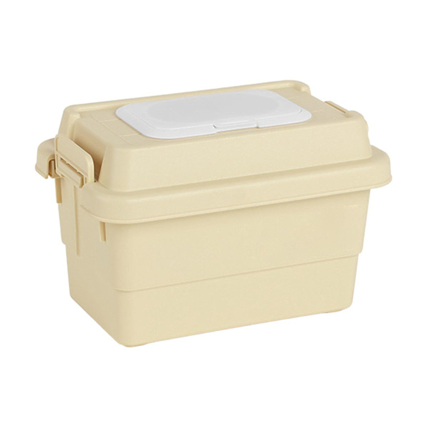Camping Opbevaringsboks Udendørs Tissueboks med Låg til Rejser Hjem Madlavning Sort White 18cmx12cmx11.5cm